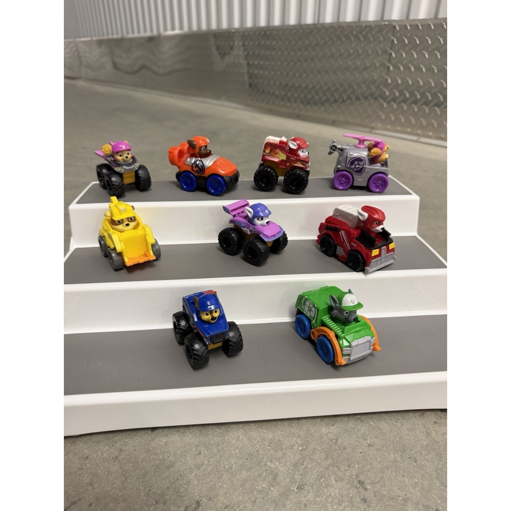 PAW Patrol Mini Vehicle Lot of 9 Chase Skye Marshall Rocky Rubble Zuma